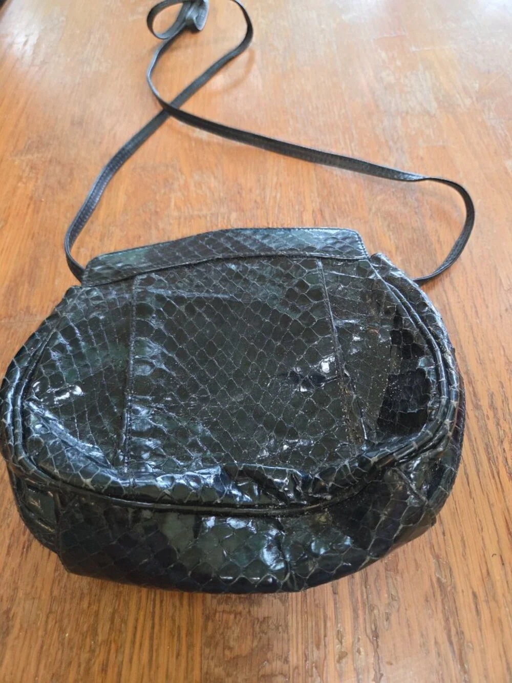 Vintage Barbara Bolan Navy Leather Designer Cross Body